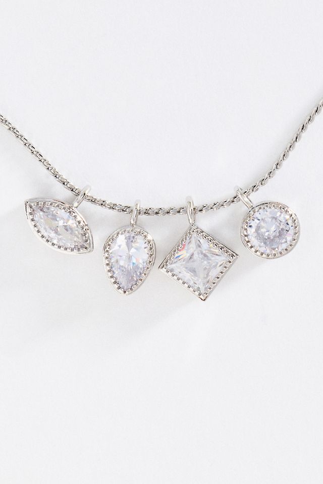 Bezel Cluster Crystal Pendant Necklace #1