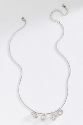 Bezel Cluster Crystal Pendant Necklace