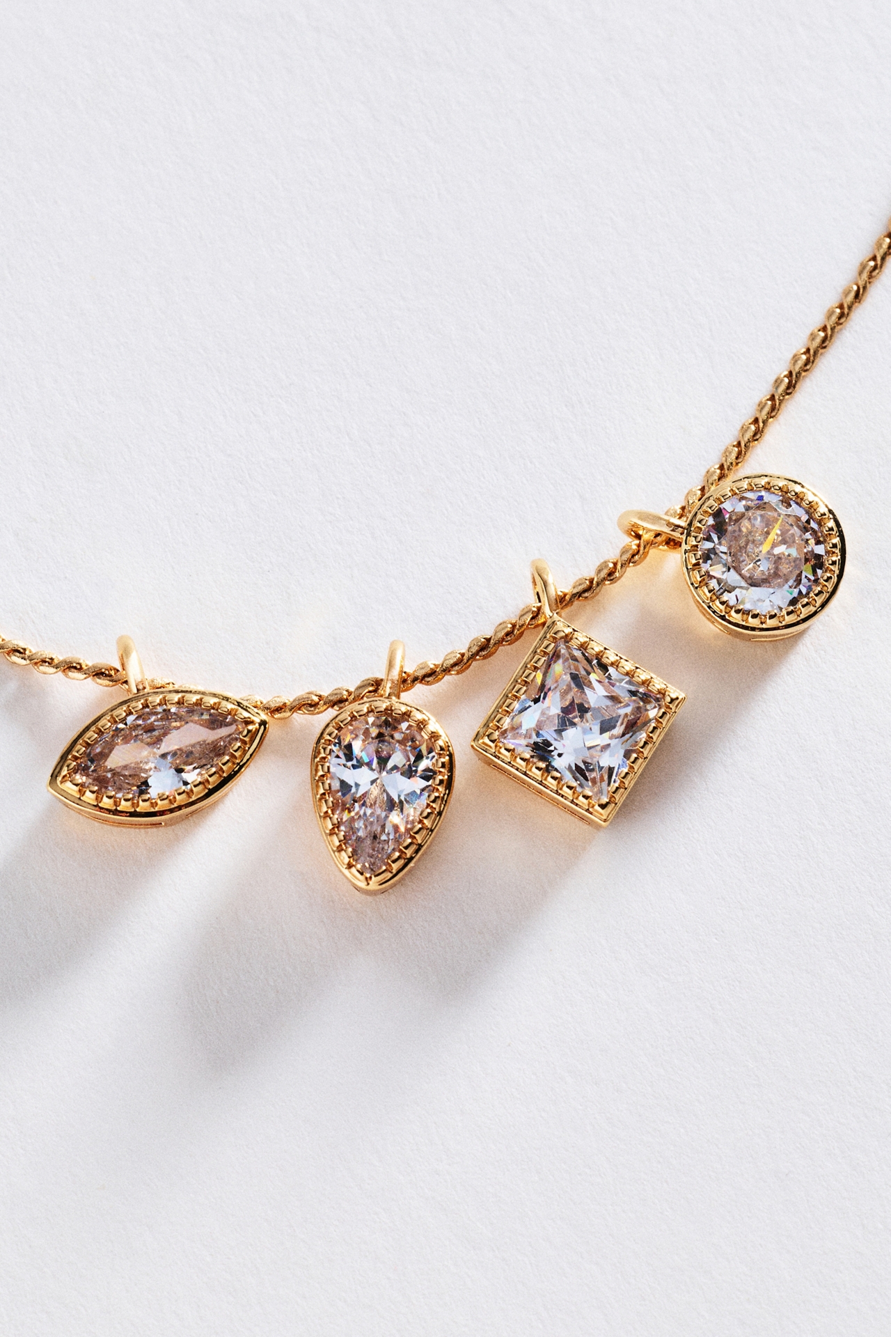 Bezel Cluster Crystal Pendant Necklace