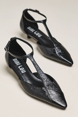 Bibi Lou Canna 35 Leather Ankle-Strap Kitten Heels