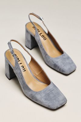 Bibi Lou Ione 85 Suede Slingback Block Heels