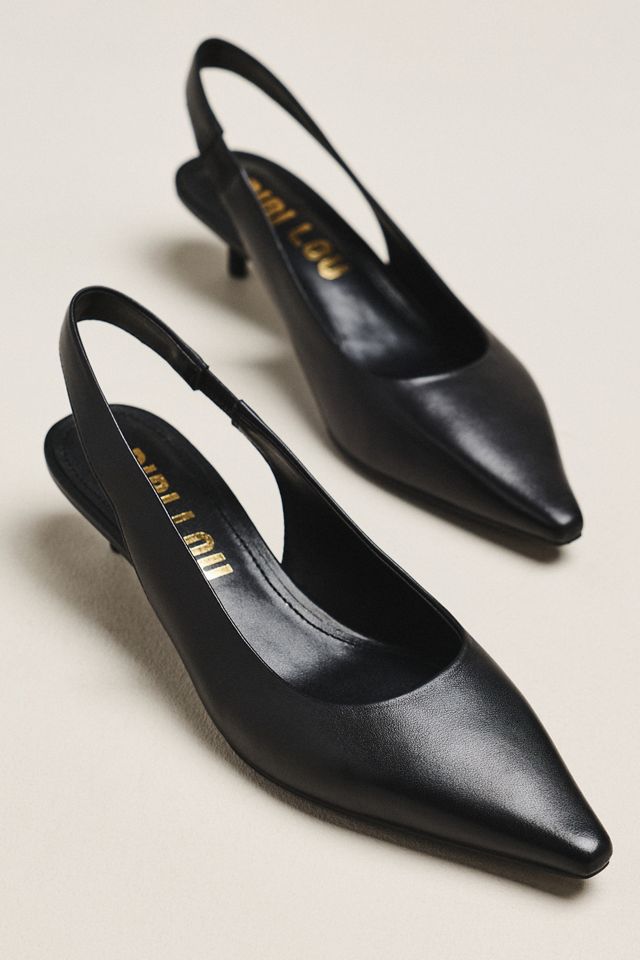 Bibi Lou Helmut Leather Kitten Heels #1