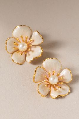The Pink Reef Flora Pearl Earrings