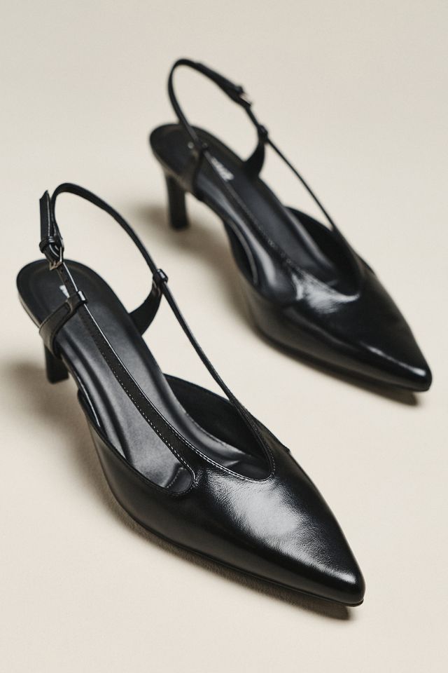 Lola Cruz Cutout Slingback Kitten Heels #1