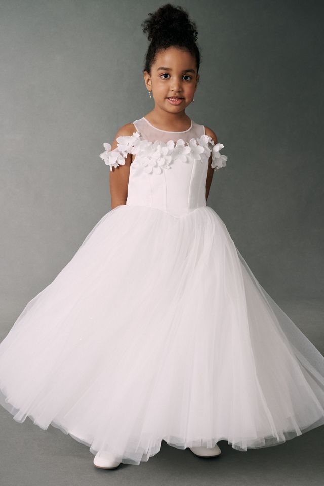 Princess Daliana Floral Off Shoulder Tulle Flower Girl Dress #1