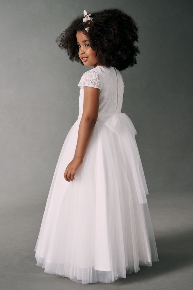 Princess Daliana French Lace Cap Sleeve Flower Girl Dress #2