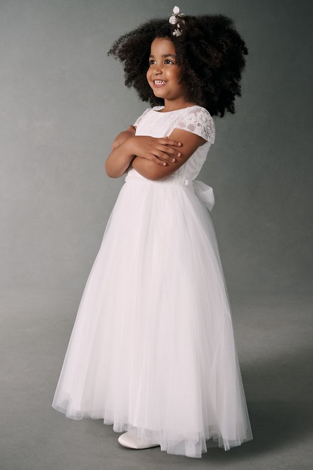 Princess Daliana French Lace Cap Sleeve Flower Girl Dress #3