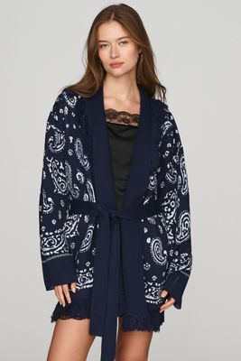 Flat White Fringe Wrap Cardigan