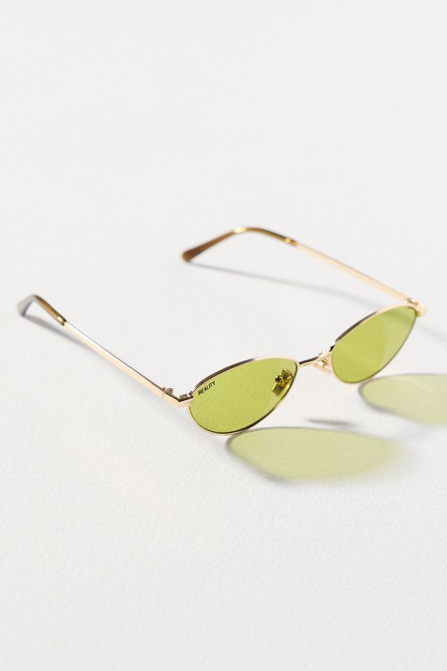 Reality Eyewear Small Winged Oval Metal Sunglasses #1