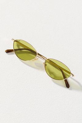 Reality Eyewear Small Winged Oval Metal Sunglasses