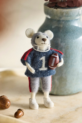Terrain Football Mouse Felt Critter In Blue