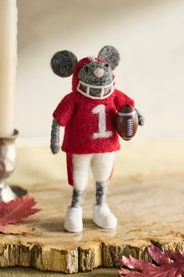 Terrain Football Mouse Felt Critter In Red