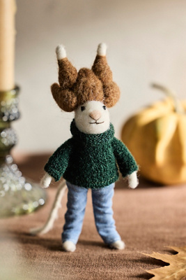 Terrain Turkey Hat Mouse Felt Critter In Multicolor