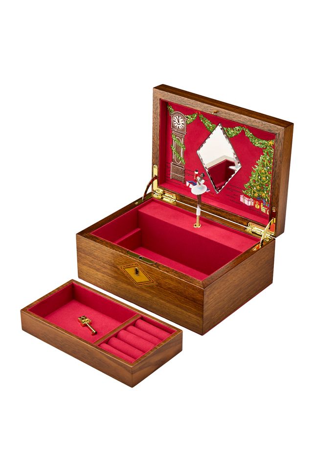 WOLF Ballet Musical Wood Veneer Jewelry Box | Anthropologie