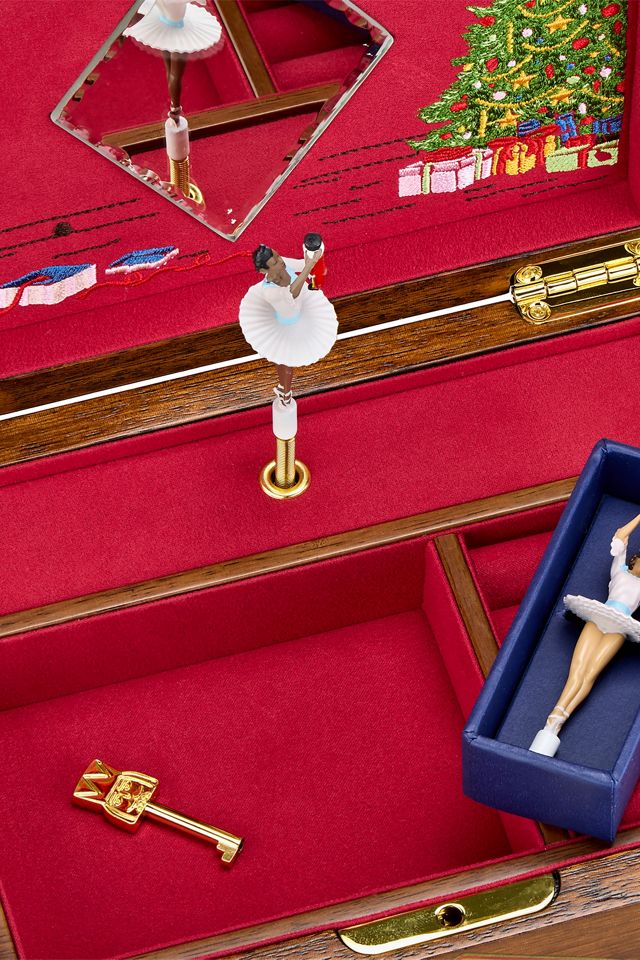 WOLF Ballet Musical Wood Veneer Jewelry Box | Anthropologie