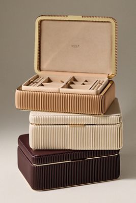 Wolf 1834 Bella Vegan Textured Leather Jewelry Box