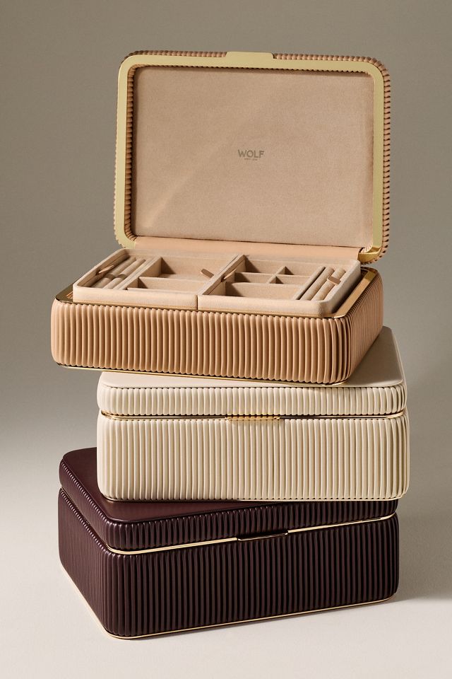 Wolf 1834 Bella Vegan Textured Leather Jewelry Box | AnthroHome