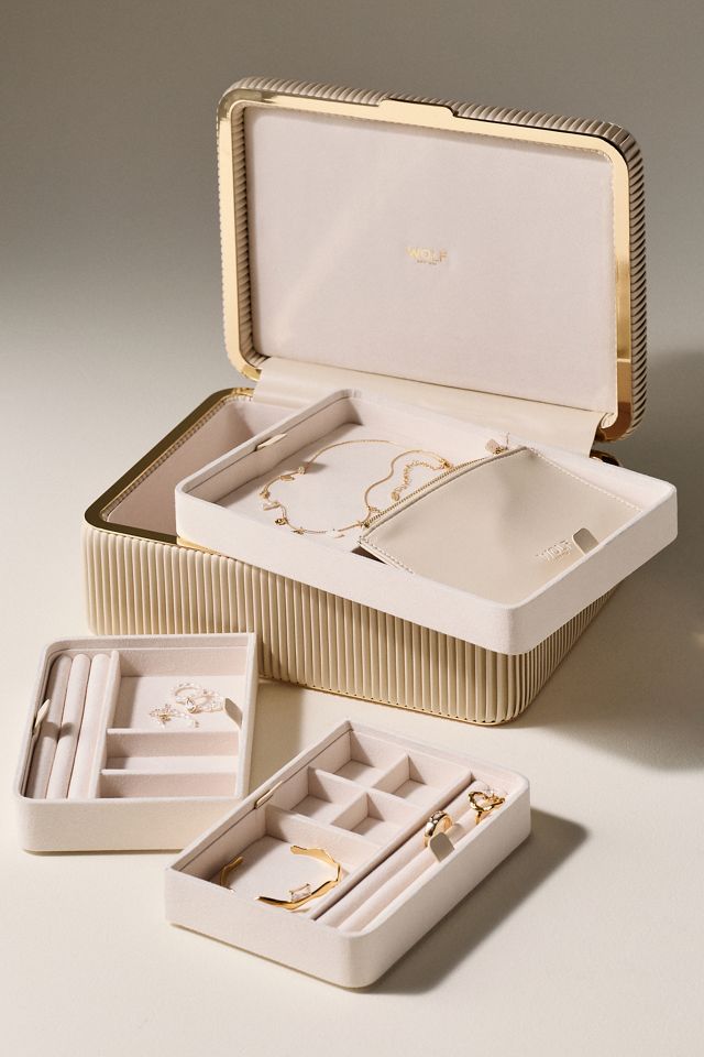 Wolf 1834 Bella Vegan Textured Leather Jewelry Box | AnthroHome