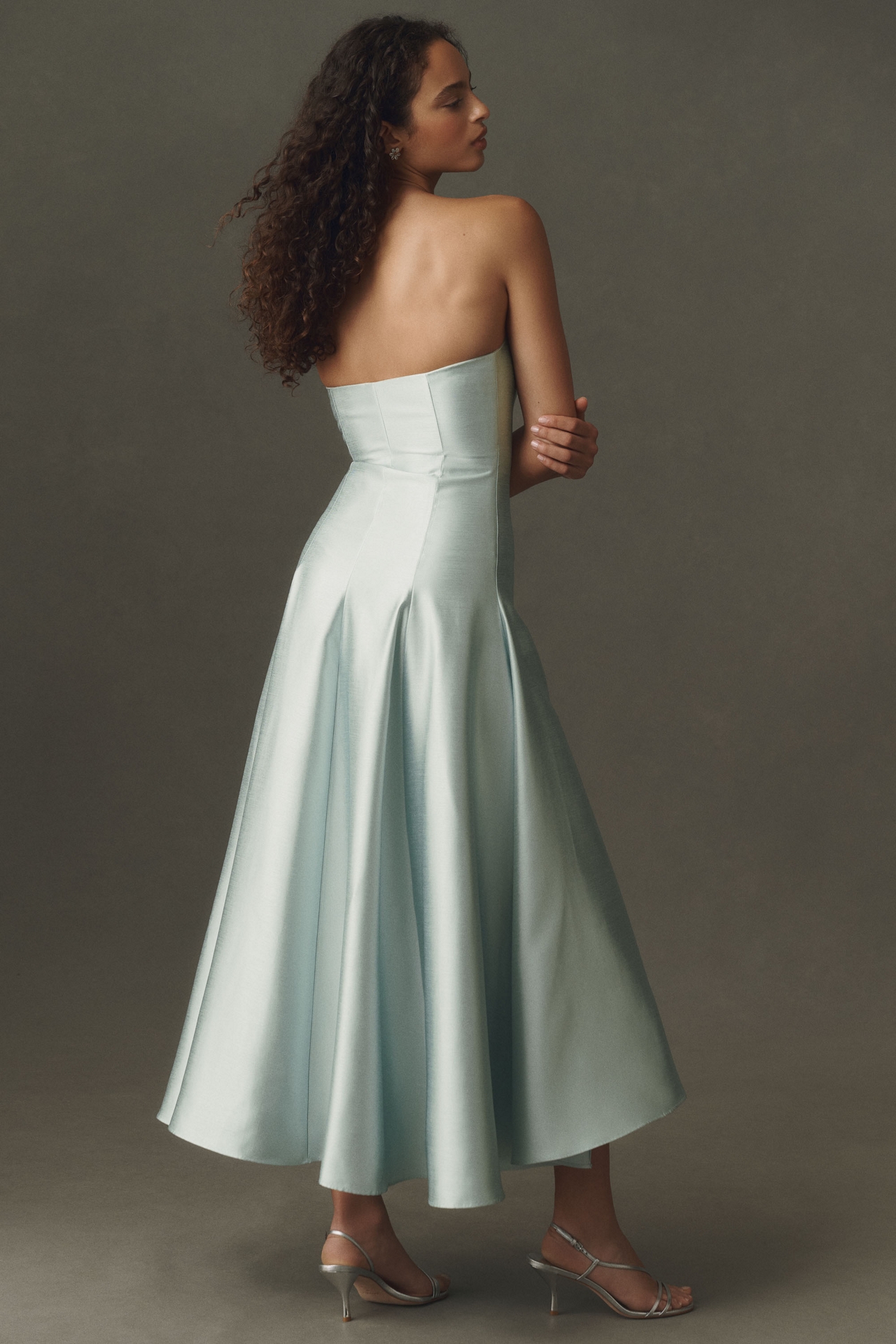Mare Strapless Drop-Waist Midi Dress
