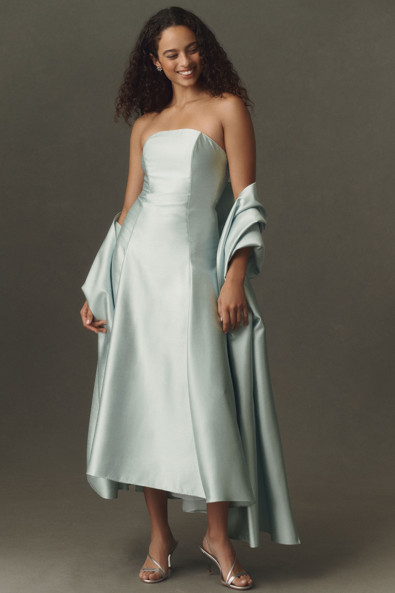 Mare Strapless Drop-Waist Midi Dress