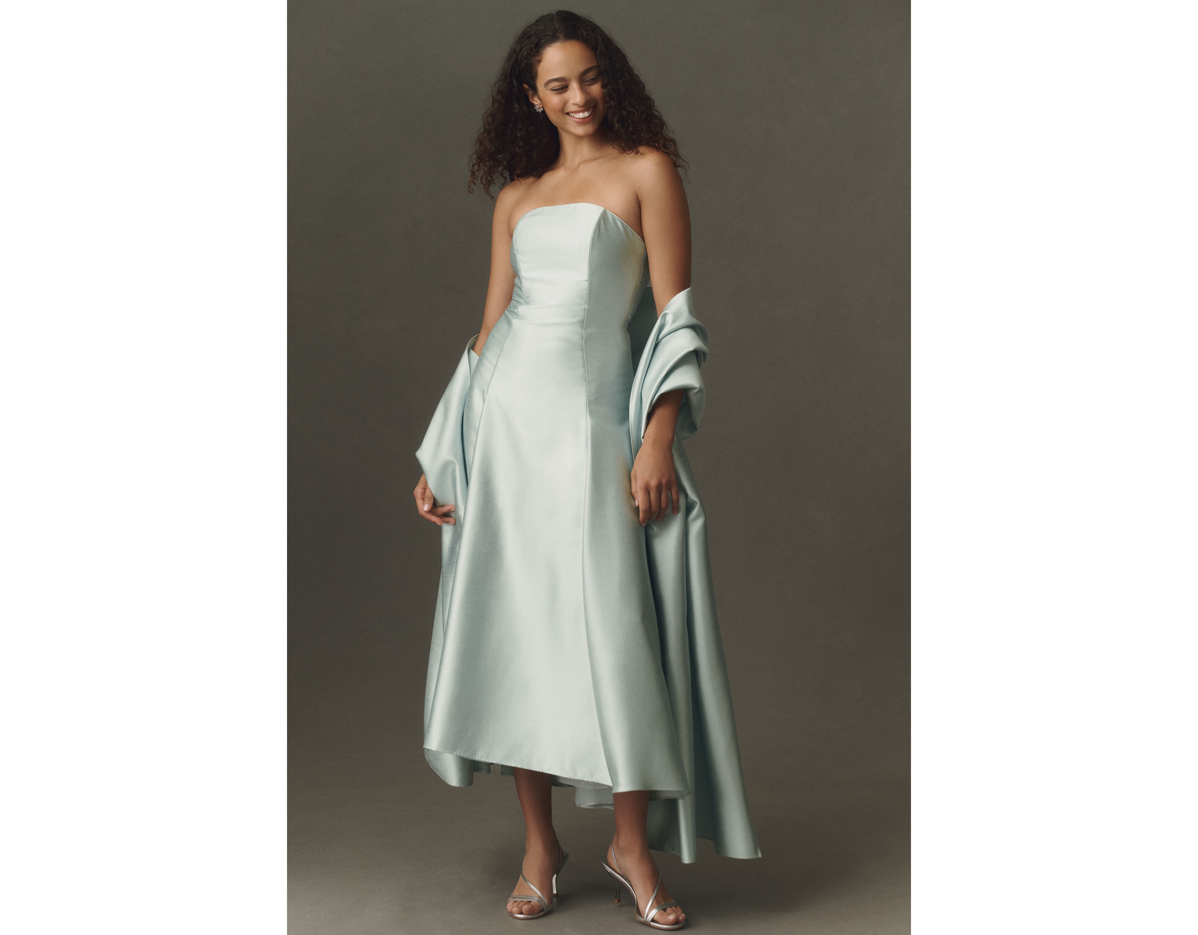 Mare Strapless Drop-Waist Midi Dress
