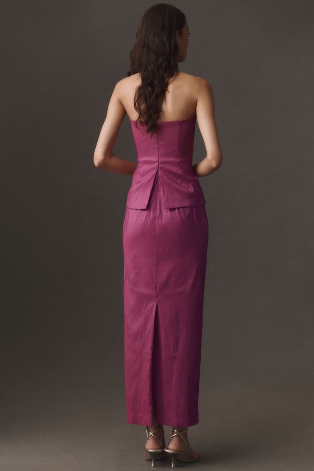 Hutch Peplum Taffeta Column Dress #1