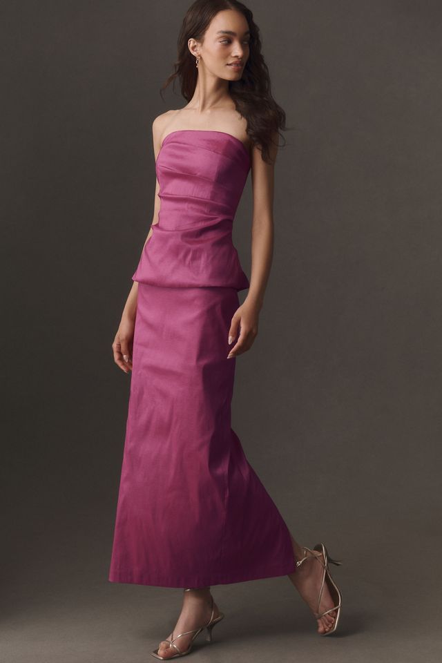 Hutch Peplum Taffeta Column Dress #3