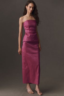 Hutch Peplum Taffeta Column Dress