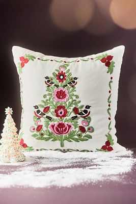 Bianca Suzani Embroidered Cotton Pillow
