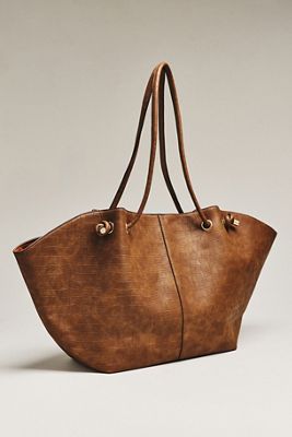 Maeve Embossed Croc Tote Bag