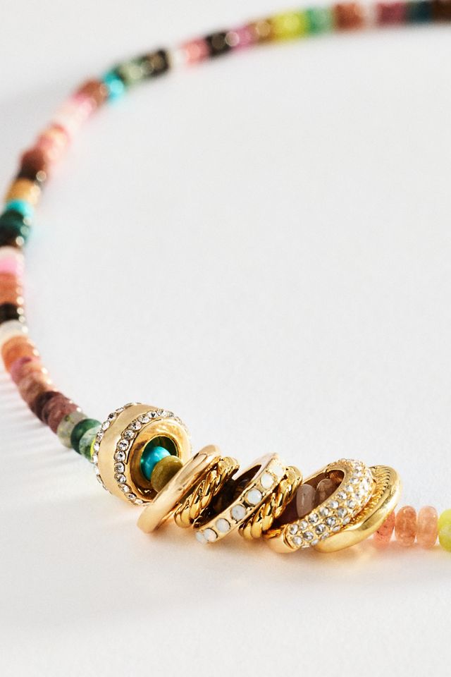 Linked Ring Beaded Necklace #1