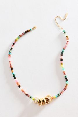 Linked Ring Beaded Necklace