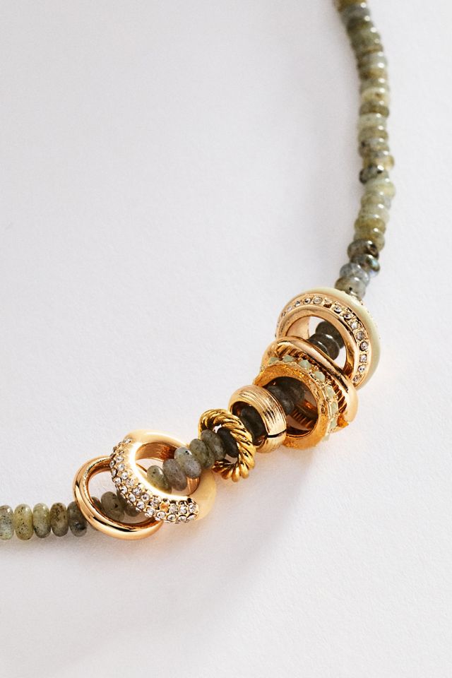 Linked Ring Beaded Necklace #1
