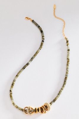 Linked Ring Beaded Necklace