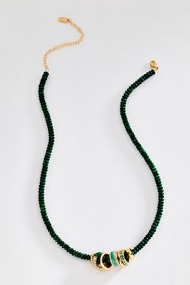 Linked Ring Beaded Necklace