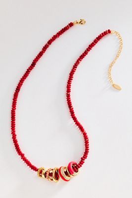 Linked Ring Beaded Necklace