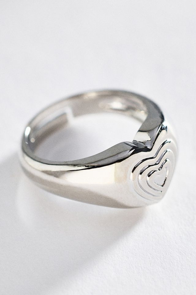 By Anthropologie Bezel Heart Cocktail Ring #1