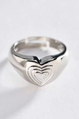 By Anthropologie Bezel Heart Cocktail Ring