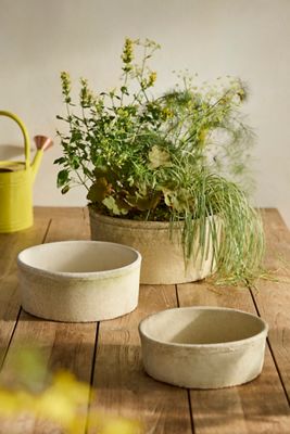 Earth Fired Clay Cylinder Bowl Planter