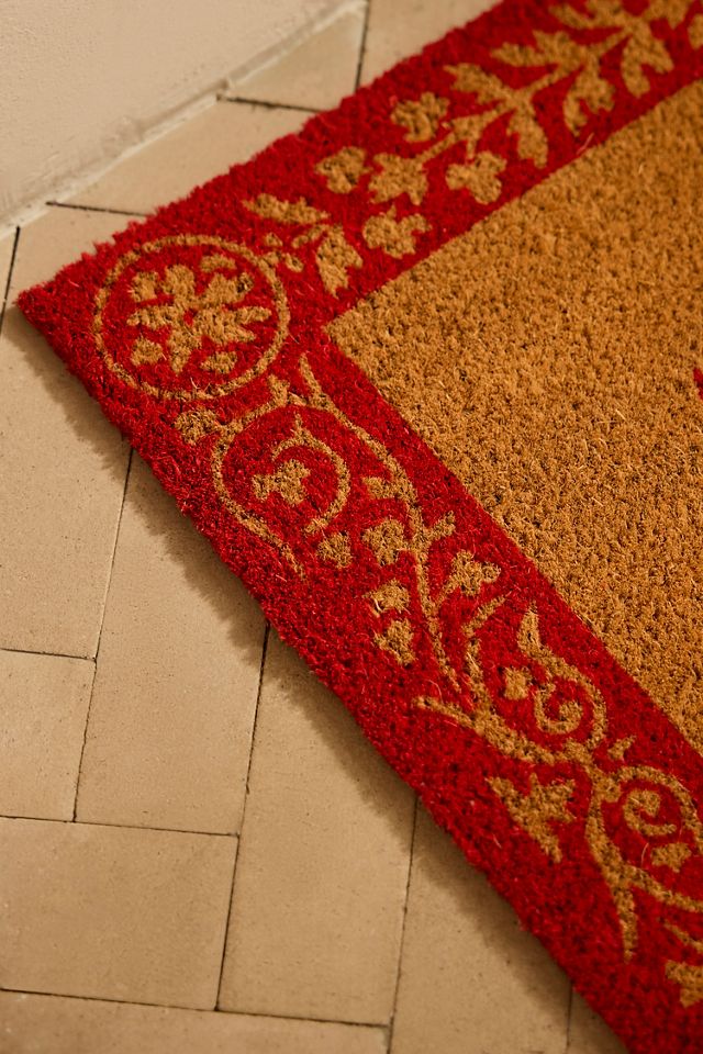 Folk Art Forest Coir Doormat #1