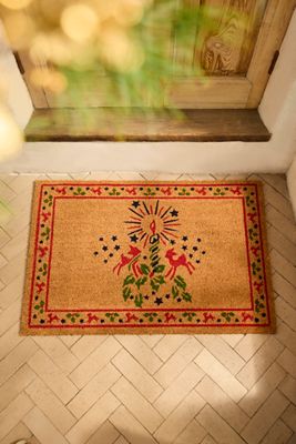 Festive Fawns Coir Doormat