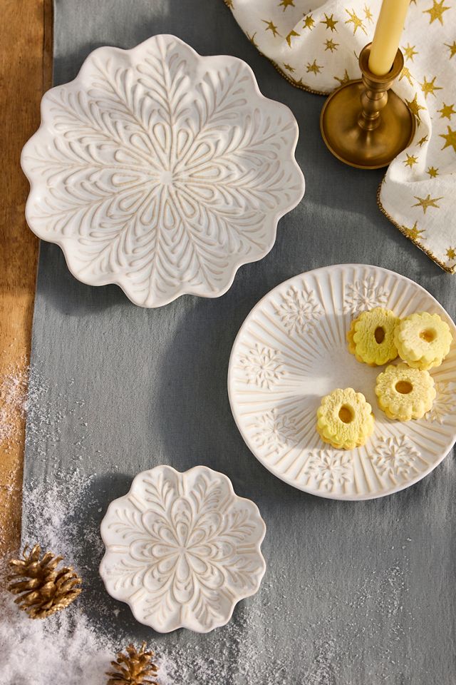 Snowflake Stoneware Dinner Plate #2