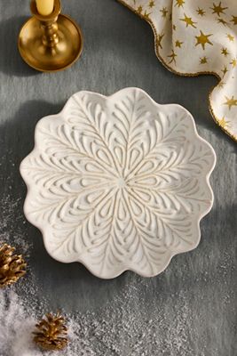 Snowflake Stoneware Dinner Plate