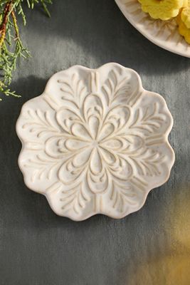 Snowflake Stoneware Dessert Plate