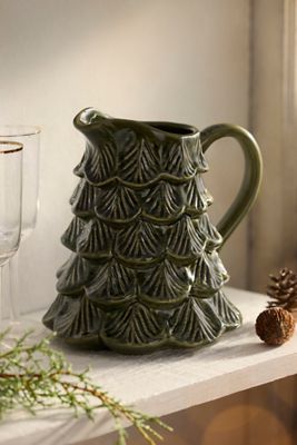 Terrain Scalloped Evergreen Stoneware Pitcher