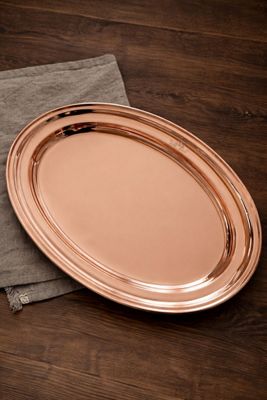 Coppermill Kitchen Antique English Hotel Oval Serving Tray