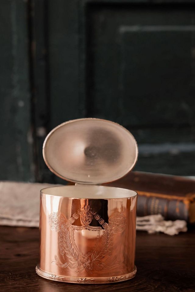 Coppermill Kitchen Antique Oval Engraved Tea Caddy #1