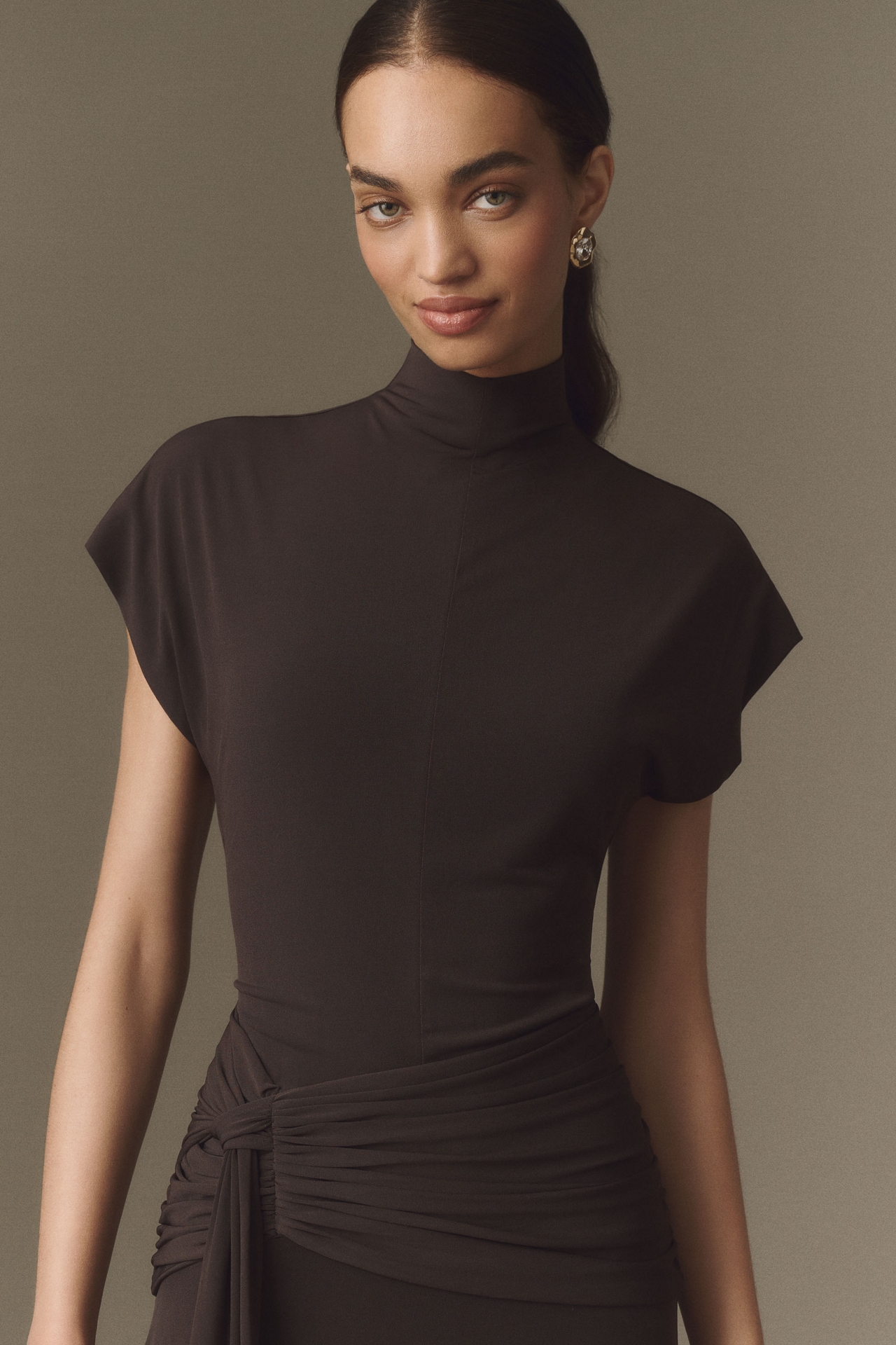 Siempre Tie-Skirt Jersey Maxi Dress
