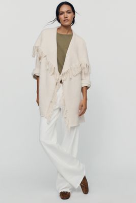 By Anthropologie Mariel Longline Fringe Cardigan