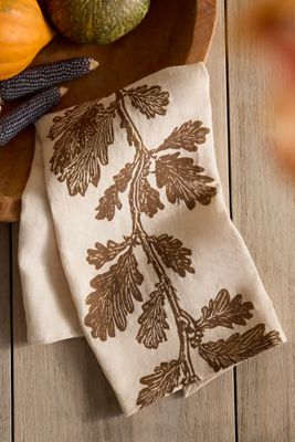 Oak Vine Linen Dish Towel